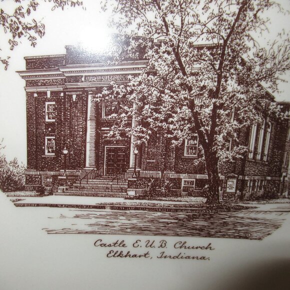 Rhythm by Homer Laughlin Memory Plate Castle EUB Church Indiana - Picture 2 of 4